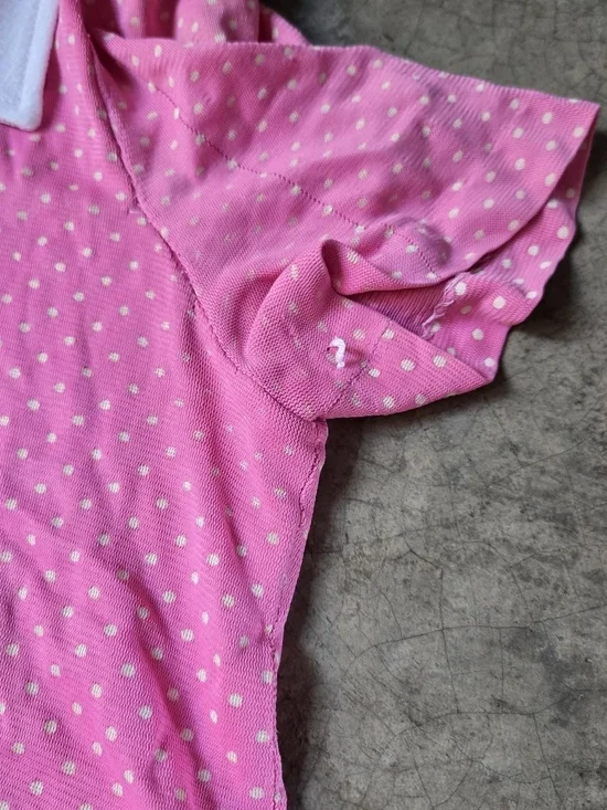 Vintage 60s Pink Polka Dot Two-Piece Set Pants & Top xs - Picture 8 of 16